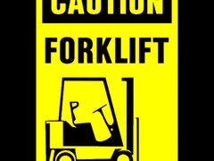 Sign caution forklift